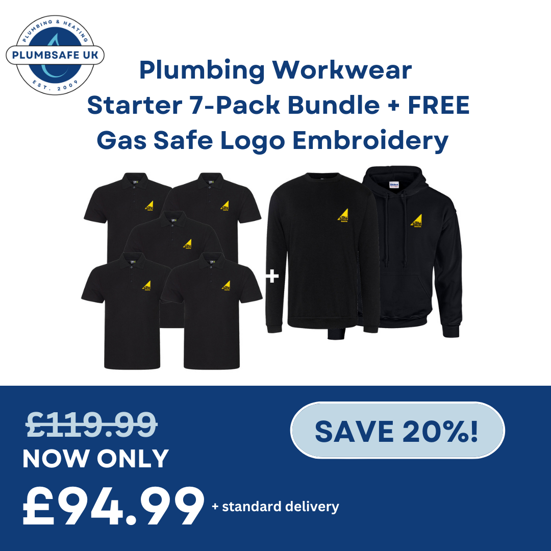 Plumbing Workwear Starter 7-Pack Bundle + FREE Gas Safe Logo Embroidery