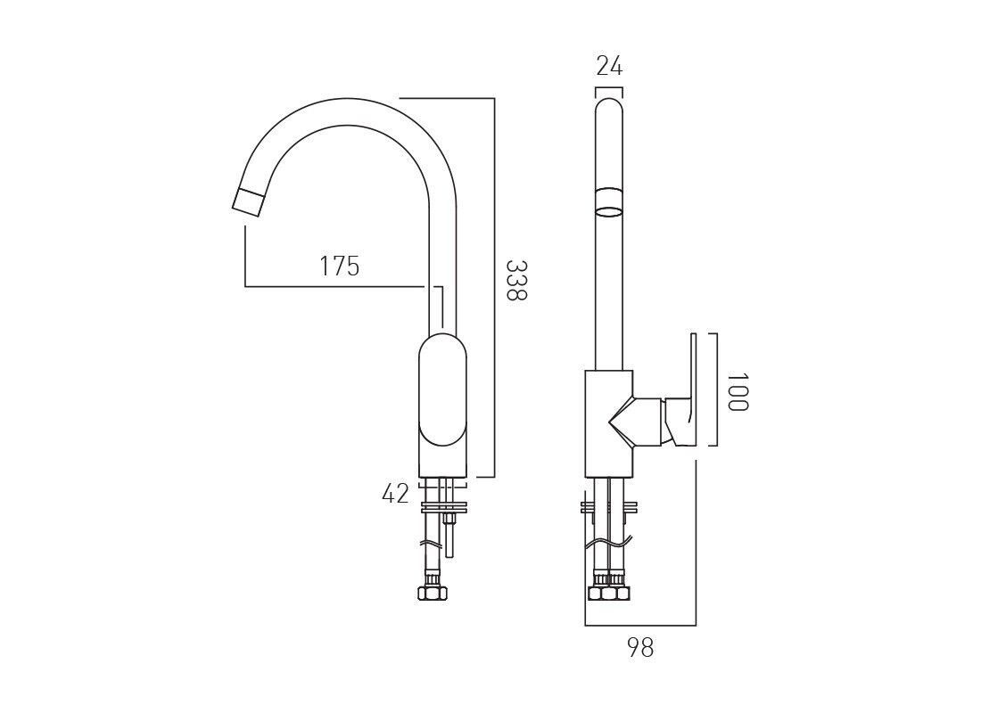 VADO INFINITA METIZ KITCHEN MONO BLOCK SINK MIXER TAP CHROME £150 - RRP £220