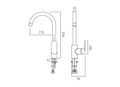 VADO INFINITA METIZ KITCHEN MONO BLOCK SINK MIXER TAP CHROME £150 - RRP £220