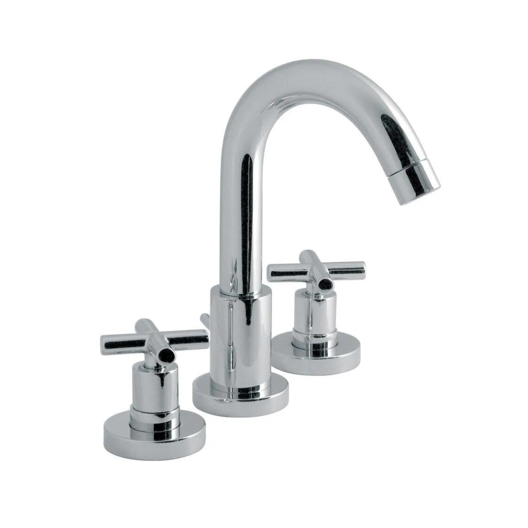 VADO ELEMENTS 3 TAP HOLE DECK MOUNTED BASIN MIXER TAP & WITH SMOOTH BODY FEATURE CHROME £199 - RRP £339