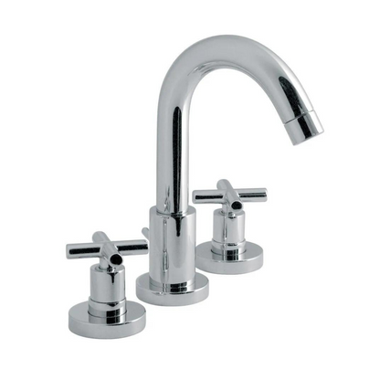 VADO ELEMENTS 3 TAP HOLE DECK MOUNTED BASIN MIXER TAP & POP UP WASTE CHROME £199 - RRP £339