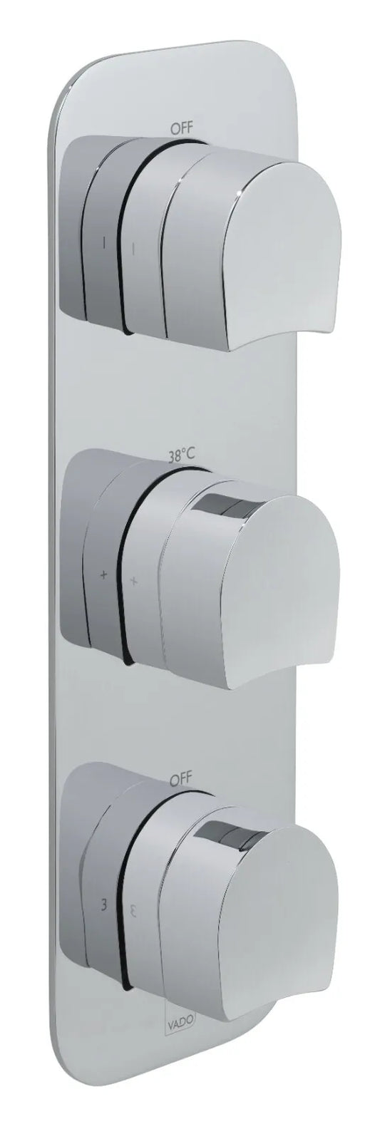 VADO TABLET KOVERA 2 OUTLET 3 HANDLE VERTICAL THERMOSTATIC SHOWER VALVE £495 - RRP £850