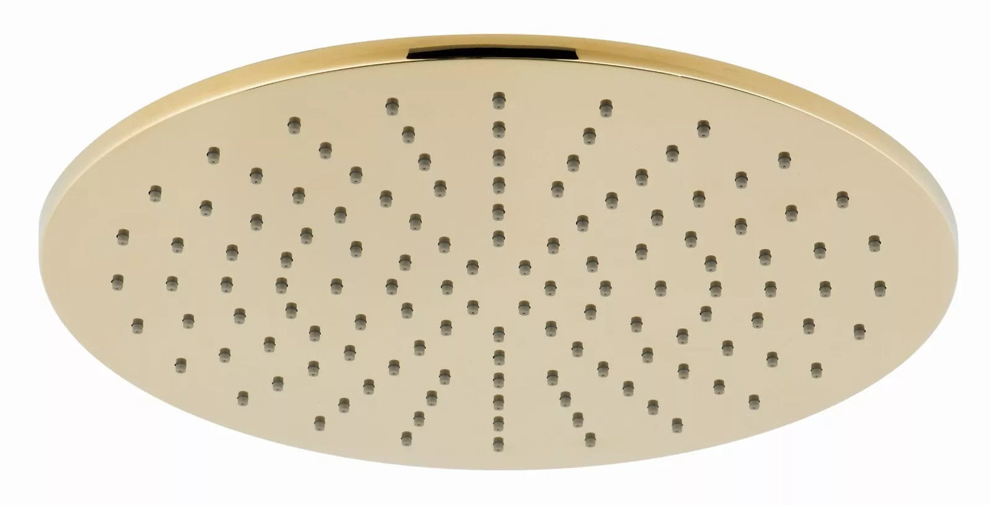 VADO INDIVIDUAL 200MM ROUND RAIN SHOWER HEAD BRIGHT GOLD £195 - RRP £290