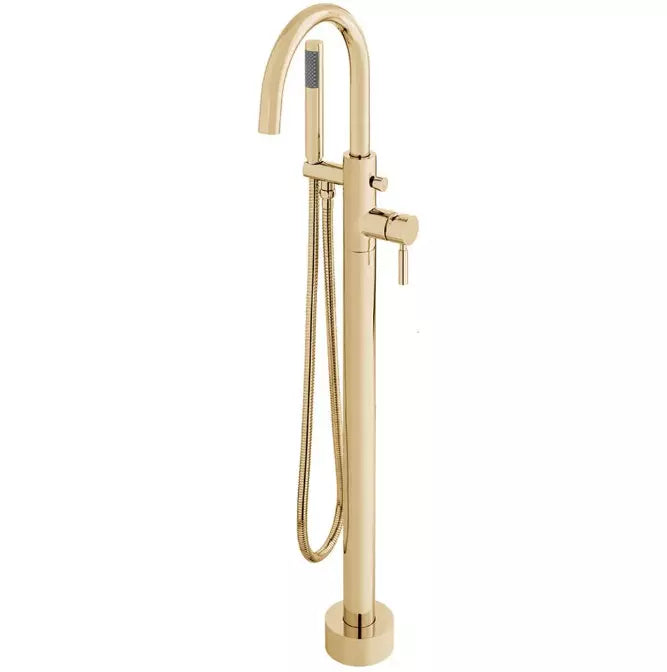 VADO ORIGINS FLOOR STANDING BATH SHOWER MIXER TAP+KIT BRIGHT GOLD £999 - RRP £1795