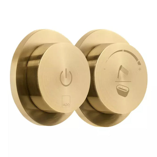 VADO SENSORI SMART DIAL BRUSHED GOLD 2 OUTLET THERMOSTATIC BATH/SHOWER  VALVE £899 - RRP £1195