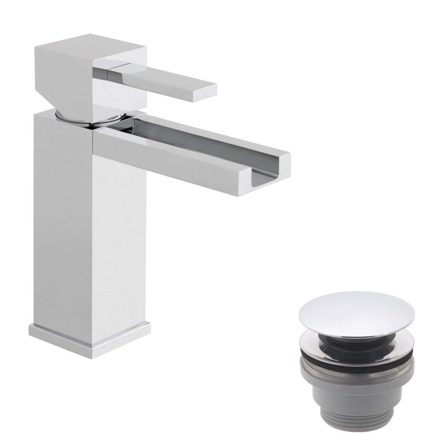 VADO INFINITA BROOK WATERFALL MONO BASIN MIXER TAP & CLICK WASTE CHROME £165 - RRP £320