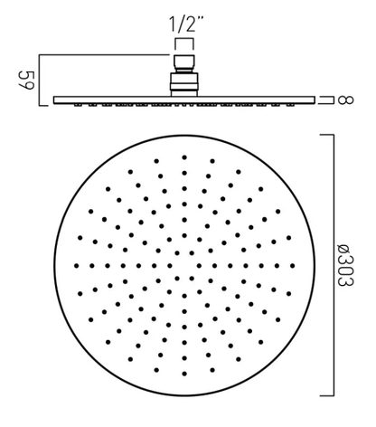 VADO INDIVIDUAL 300MM ROUND SHOWER HEAD BRIGHT NICKEL £225 - RRP £440