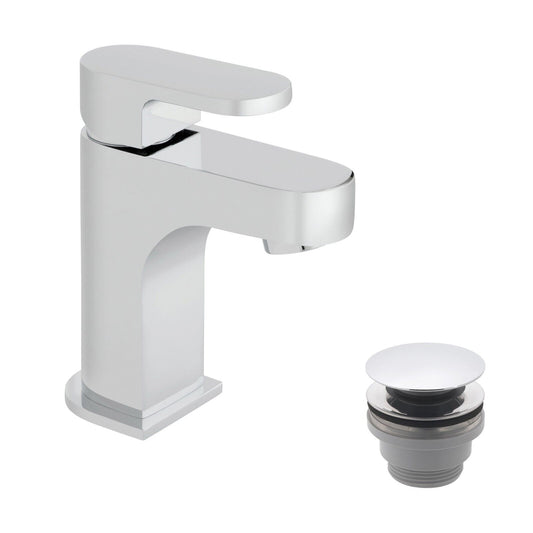 VADO INFINITA PELLA MINI MONO BASIN MIXER TAP & CLICK WASTE CHROME £155 - RRP £240